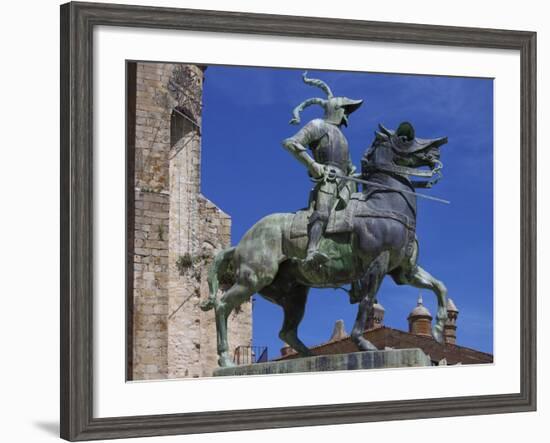 Statue of Francisco Pizarro, Plaza Mayor, Trujillo, Extremadura, Spain, Europe-Jeremy Lightfoot-Framed Photographic Print