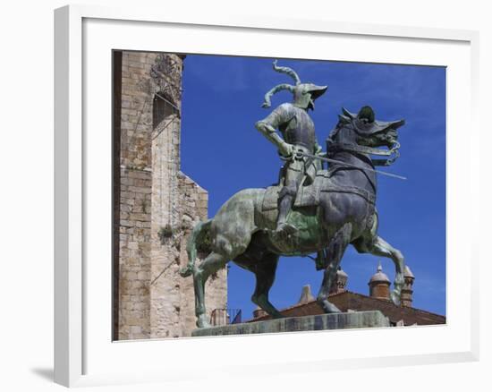 Statue of Francisco Pizarro, Plaza Mayor, Trujillo, Extremadura, Spain, Europe-Jeremy Lightfoot-Framed Photographic Print