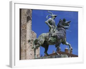 Statue of Francisco Pizarro, Plaza Mayor, Trujillo, Extremadura, Spain, Europe-Jeremy Lightfoot-Framed Photographic Print