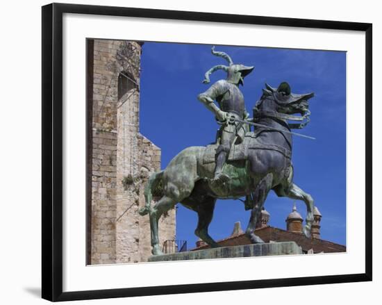 Statue of Francisco Pizarro, Plaza Mayor, Trujillo, Extremadura, Spain, Europe-Jeremy Lightfoot-Framed Photographic Print