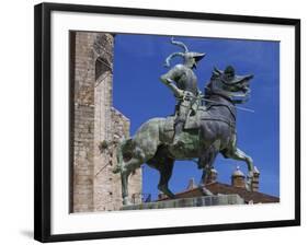 Statue of Francisco Pizarro, Plaza Mayor, Trujillo, Extremadura, Spain, Europe-Jeremy Lightfoot-Framed Photographic Print