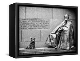 Statue of Franklin Roosevelt with His Dog, Memorial Franklin Delano Roosevelt, Washington D.C-Philippe Hugonnard-Framed Stretched Canvas