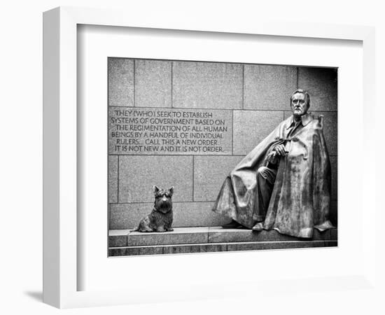 Statue of Franklin Roosevelt with His Dog, Memorial Franklin Delano Roosevelt, Washington D.C-Philippe Hugonnard-Framed Photographic Print