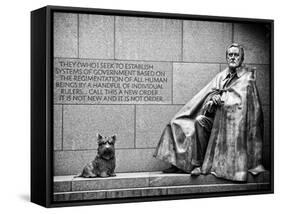 Statue of Franklin Roosevelt with His Dog, Memorial Franklin Delano Roosevelt, Washington D.C-Philippe Hugonnard-Framed Stretched Canvas