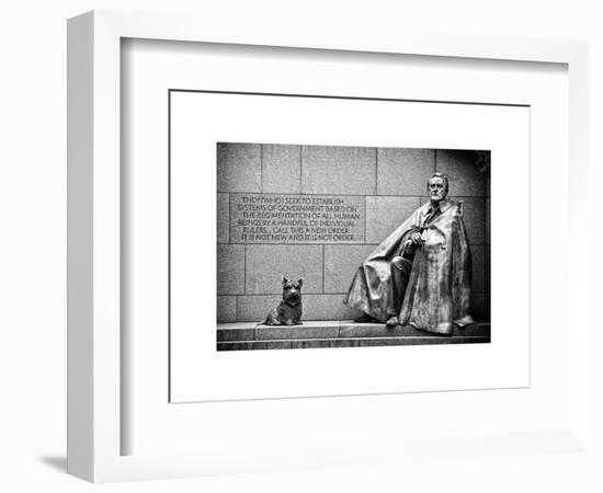 Statue of Franklin Roosevelt with His Dog, Memorial Franklin Delano Roosevelt, Washington D.C-Philippe Hugonnard-Framed Art Print