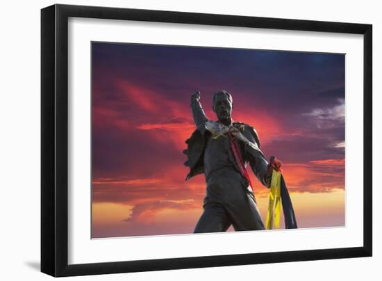 Statue of Freddy Mercury, Montreux, Canton Vaud, Switzerland, Europe-Angelo Cavalli-Framed Photographic Print