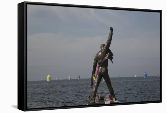 Statue of Freddy Mercury, Montreux, Canton Vaud, Switzerland, Europe-Angelo Cavalli-Framed Stretched Canvas