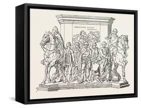 Statue of Frederick the Great, End of Pedestal, Berlin, Germany, 1851-null-Framed Stretched Canvas