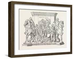 Statue of Frederick the Great, End of Pedestal, Berlin, Germany, 1851-null-Framed Giclee Print