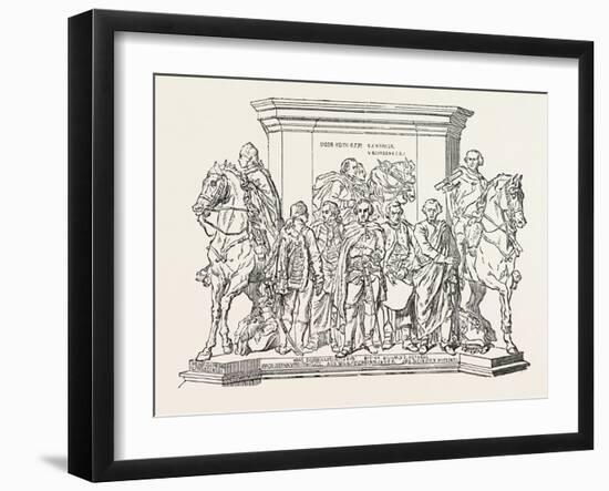 Statue of Frederick the Great, End of Pedestal, Berlin, Germany, 1851-null-Framed Giclee Print