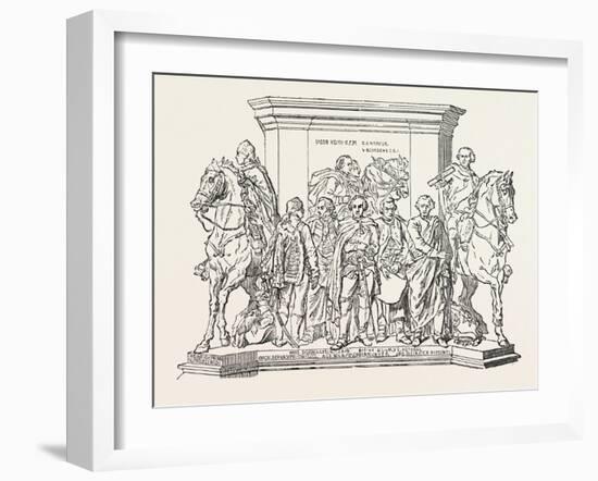 Statue of Frederick the Great, End of Pedestal, Berlin, Germany, 1851-null-Framed Giclee Print