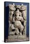 Statue of Ganesh Enthroned-null-Framed Stretched Canvas