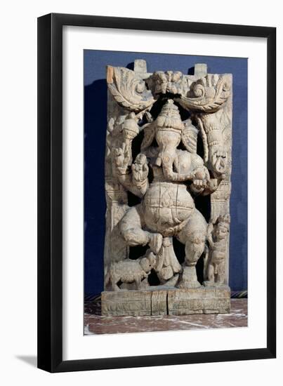 Statue of Ganesh Enthroned-null-Framed Giclee Print