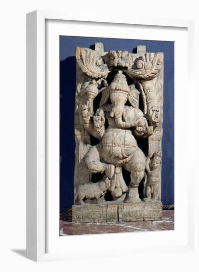 Statue of Ganesh Enthroned-null-Framed Giclee Print