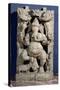 Statue of Ganesh Enthroned-null-Stretched Canvas