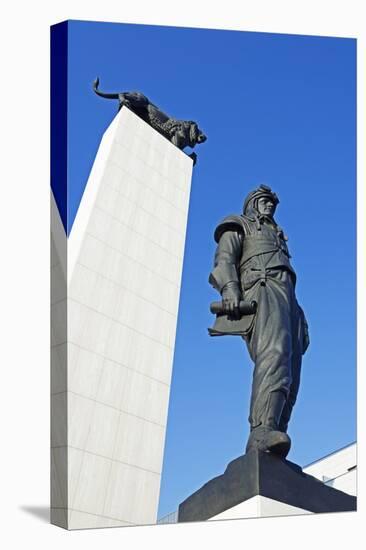 Statue of General Dr Milan Rastislav Stefanik, Bratislava, Slovakia, Europe-Christian Kober-Stretched Canvas