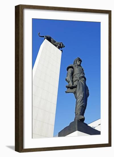 Statue of General Dr Milan Rastislav Stefanik, Bratislava, Slovakia, Europe-Christian Kober-Framed Photographic Print
