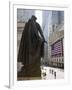 Statue of George Washington in Front of Federal Hall, with the New York Stock Exchange Behind-Amanda Hall-Framed Photographic Print