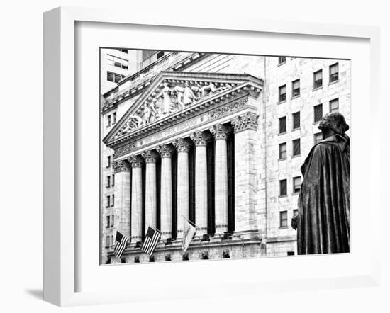 Statue of George Washington, New York Stock Exchange Building, Wall Street, Manhattan, NYC-Philippe Hugonnard-Framed Premium Photographic Print