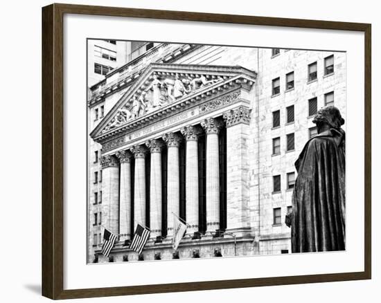 Statue of George Washington, New York Stock Exchange Building, Wall Street, Manhattan, NYC-Philippe Hugonnard-Framed Photographic Print