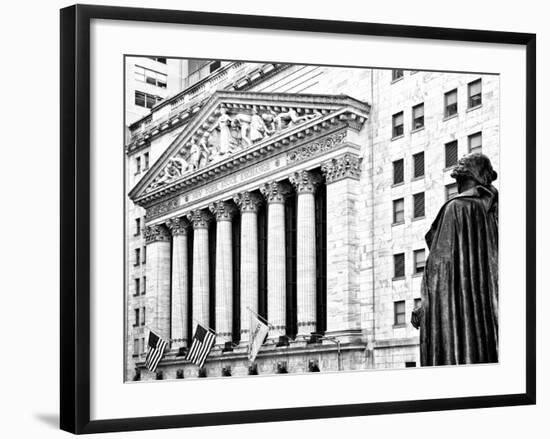 Statue of George Washington, New York Stock Exchange Building, Wall Street, Manhattan, NYC-Philippe Hugonnard-Framed Photographic Print