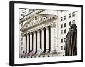 Statue of George Washington, New York Stock Exchange Building, Wall Street, Manhattan, NYC-Philippe Hugonnard-Framed Photographic Print