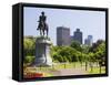 Statue of George Washington on Horseback, Public Garden, Boston, Massachusetts, USA-Amanda Hall-Framed Stretched Canvas