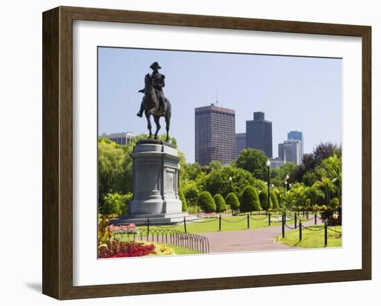 Statue of George Washington on Horseback, Public Garden, Boston, Massachusetts, USA-Amanda Hall-Framed Photographic Print