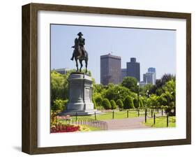 Statue of George Washington on Horseback, Public Garden, Boston, Massachusetts, USA-Amanda Hall-Framed Photographic Print