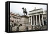 Statue of Giuseppe Garibaldi in Front of the Theatre Carlo Felice-Yadid Levy-Framed Stretched Canvas