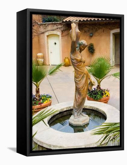Statue of Goddess at Viansa Winery, Sonoma Valley, California, USA-Julie Eggers-Framed Stretched Canvas