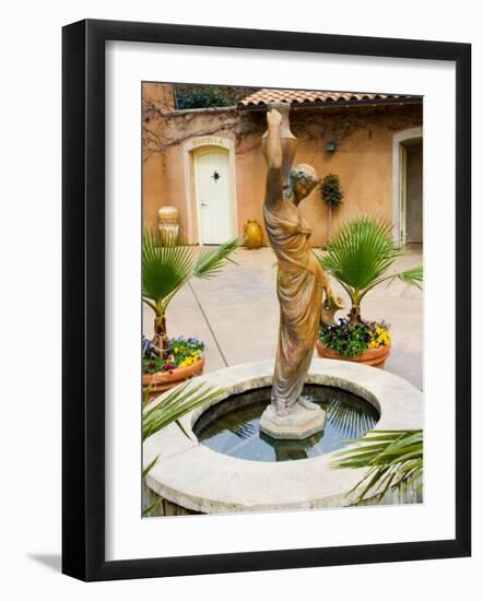 Statue of Goddess at Viansa Winery, Sonoma Valley, California, USA-Julie Eggers-Framed Photographic Print