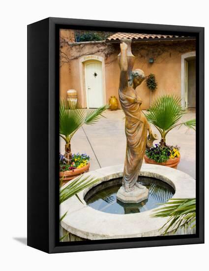 Statue of Goddess at Viansa Winery, Sonoma Valley, California, USA-Julie Eggers-Framed Stretched Canvas