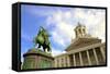 Statue of Godfrey of Bouillon, Place Royale, Brussels, Belgium, Europe-Neil Farrin-Framed Stretched Canvas