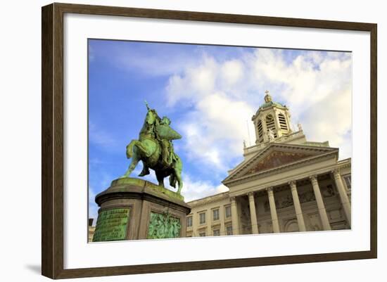 Statue of Godfrey of Bouillon, Place Royale, Brussels, Belgium, Europe-Neil Farrin-Framed Photographic Print