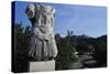 Statue of Hadrian in the Roman Agora with the Acropolis in the Background, Athens, Greece.-null-Stretched Canvas