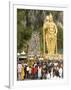 Statue of Hindu Deity with Pilgrims Walking 272 Steps up to Batu Caves, Selangor, Malaysia-Richard Nebesky-Framed Premium Photographic Print