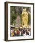 Statue of Hindu Deity with Pilgrims Walking 272 Steps up to Batu Caves, Selangor, Malaysia-Richard Nebesky-Framed Photographic Print