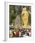 Statue of Hindu Deity with Pilgrims Walking 272 Steps up to Batu Caves, Selangor, Malaysia-Richard Nebesky-Framed Photographic Print