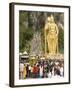 Statue of Hindu Deity with Pilgrims Walking 272 Steps up to Batu Caves, Selangor, Malaysia-Richard Nebesky-Framed Photographic Print