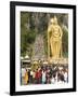Statue of Hindu Deity with Pilgrims Walking 272 Steps up to Batu Caves, Selangor, Malaysia-Richard Nebesky-Framed Photographic Print