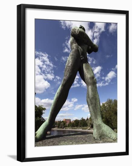 Statue of Hunter, Hameensilta Bridge, Tampere City, Pirkanmaa, Finland, Scandinavia, Europe-Dallas & John Heaton-Framed Photographic Print