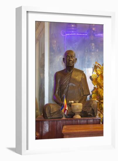 Statue of Huot Tat, Patriarch of Cambodian Buddhism, Wat Ounalom, Phnom Penh, Cambodia-null-Framed Giclee Print