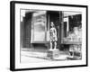 Statue of Indian in Front of Cigar Store-null-Framed Photographic Print