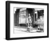 Statue of Indian in Front of Cigar Store-null-Framed Photographic Print