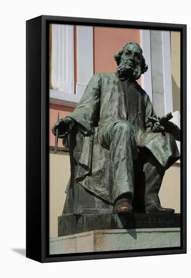 Statue of Ivan Aivazovsky (1817-1900). Feodosiya. Ukraine-null-Framed Stretched Canvas