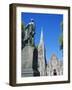 Statue of J R Godley and the Cathedral, Christchurch, Canterbury, South Island, New Zealand-Neale Clarke-Framed Photographic Print