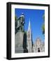 Statue of J R Godley and the Cathedral, Christchurch, Canterbury, South Island, New Zealand-Neale Clarke-Framed Photographic Print