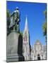 Statue of J R Godley and the Cathedral, Christchurch, Canterbury, South Island, New Zealand-Neale Clarke-Mounted Photographic Print
