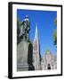 Statue of J R Godley and the Cathedral, Christchurch, Canterbury, South Island, New Zealand-Neale Clarke-Framed Photographic Print